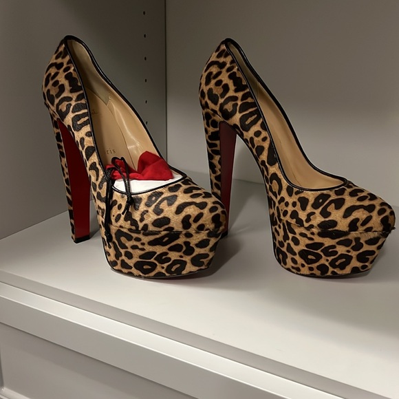 Christian Louboutin Leopard Print Platform Pumps - Picture 3 of 5